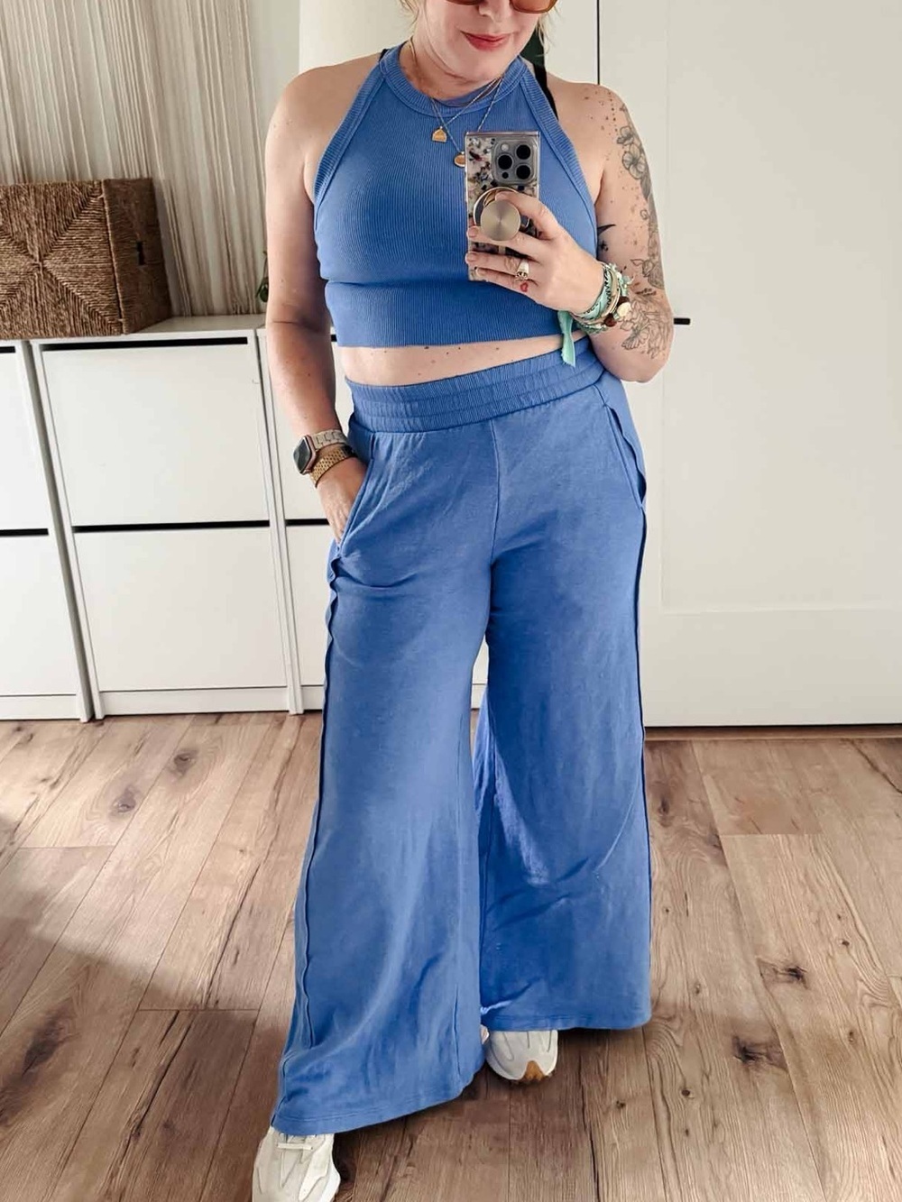 Free People Go To Matching Set - Radiant Blue Indigo - XL - NWT
